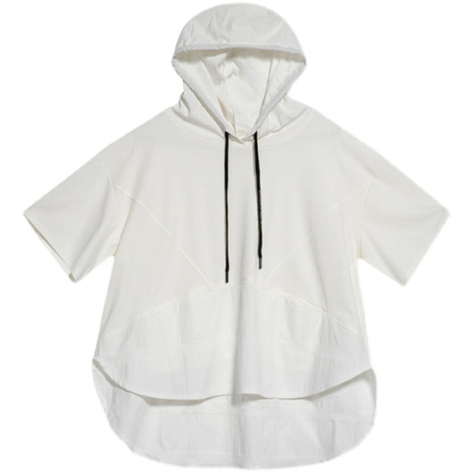 Sudadera con Capucha Suelta de Manga Corta y Bolsillos - Image 12