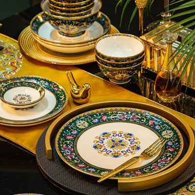 Juego de Vajilla de Porcelana Esmaltada Estilo Hogar - Image 2