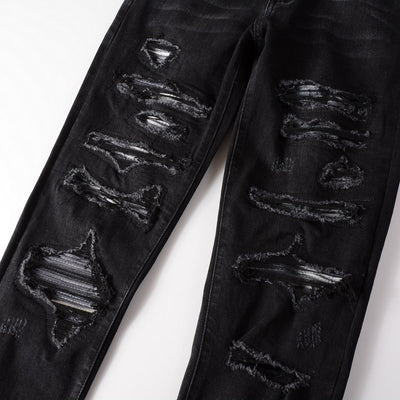 Jeans Slim Fit Elásticos Grises y Blancos para Hombre - Image 5