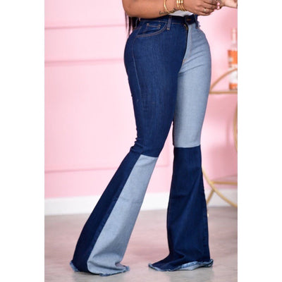 Pantalones Acampanados de Mezclilla Patchwork - Image 11