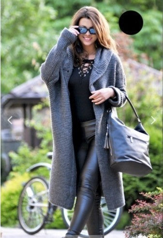 Cardigan Holgado Tejido Grueso para Mujer con Capucha - Suéter Jumper Acogedor - Image 3