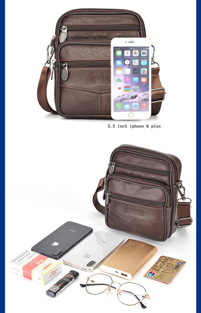 Bolsa de Cintura Multifuncional para Hombre - Bandolera Mensajero con Compartimentos para Celular - Image 14