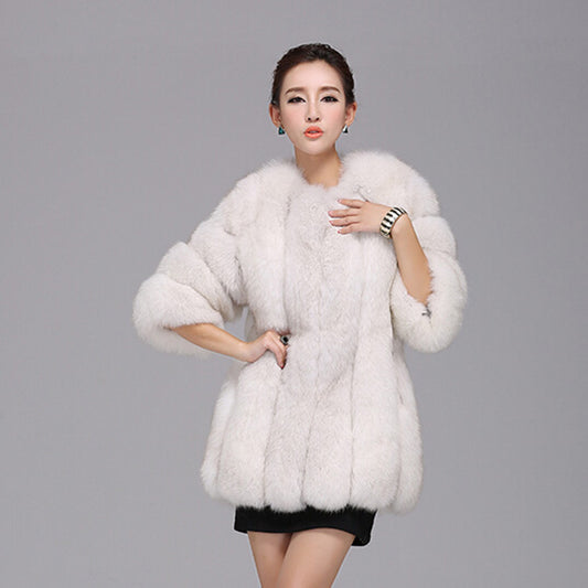 Abrigo de Piel Sintética Larga para Mujer - Elegancia y Calidez