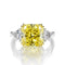 The New Ice Flower Cut Ring Inlaid With Aquamarine High Carbon Yellow Number5