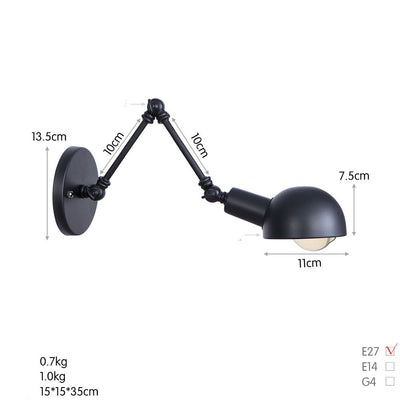 Lámpara de Pared Industrial de Hierro Forjado con Brazo Extensible para Restaurante y Bar - Image 4