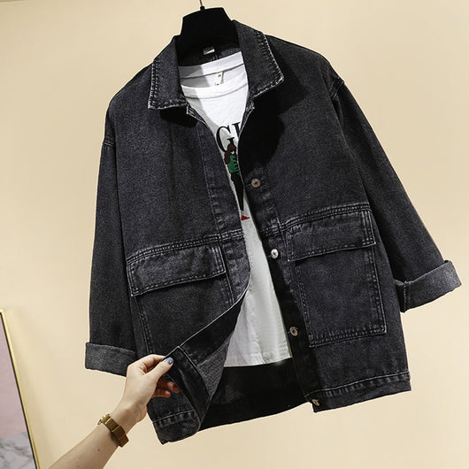 Blusa Holgada Estilo Coreano Boyfriend Retro Harajuku para Estudiantes - Image 8