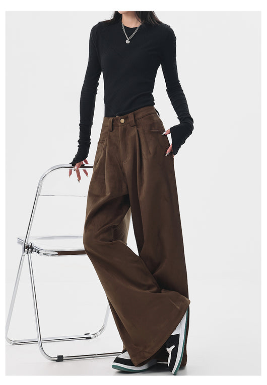 Pantalones Anchos Retro Vintage Marrón para Mujer - Estilo Casual Holgado - Image 21