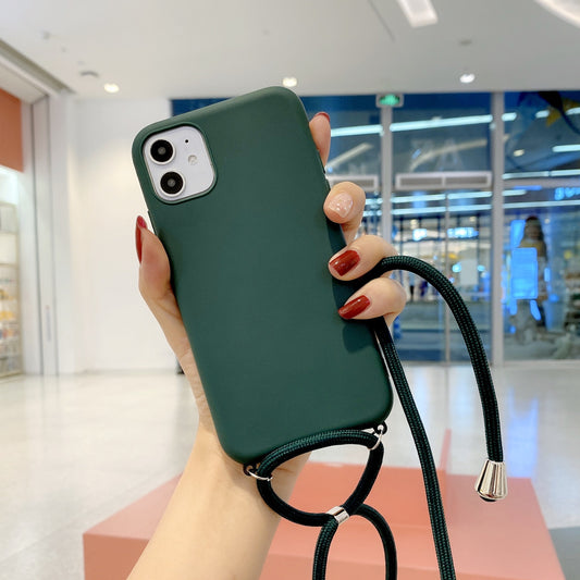 Funda de Silicona con Cordón para iPhone 11 - Protección Total en Colores Puros