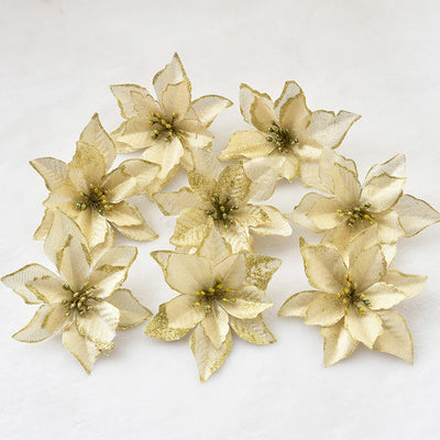 Flor Navideña Dorada de 13cm con Tres Capas - Image 20