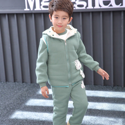 Suéter Acolchado de Terciopelo para Niños - Conjunto de 3 Piezas - Image 8