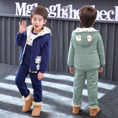 Suéter Acolchado de Terciopelo para Niños - Conjunto de 3 Piezas - Image 3