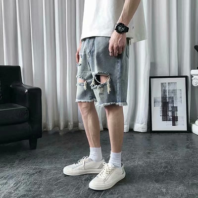 Shorts Vaqueros Rotos Ultraligeros para Hombre - Estilo Verano - Image 3