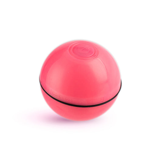 Pink plastic interactive pet toy ball with a power button and 'CLOSE'/'OPEN' markings for cats. - Image 16