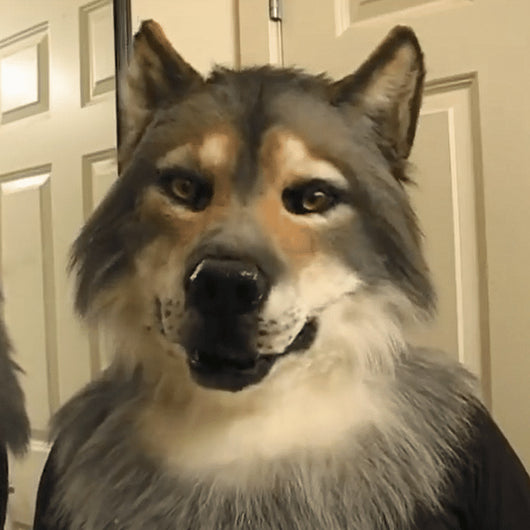 Máscara de Lobo Hombre Halloween - Disfraz Cosplay Cabeza Giratoria Realista - Image 8