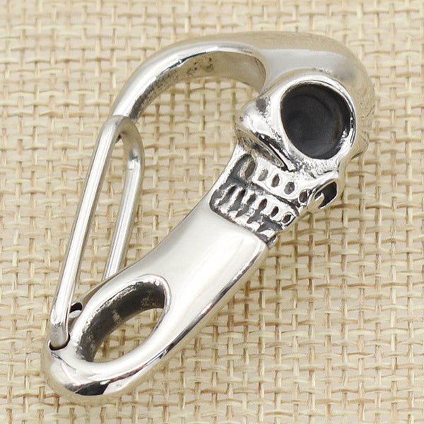 Llavero Calavera Titanio Acero Inoxidable con Mosquetón Personalizado
