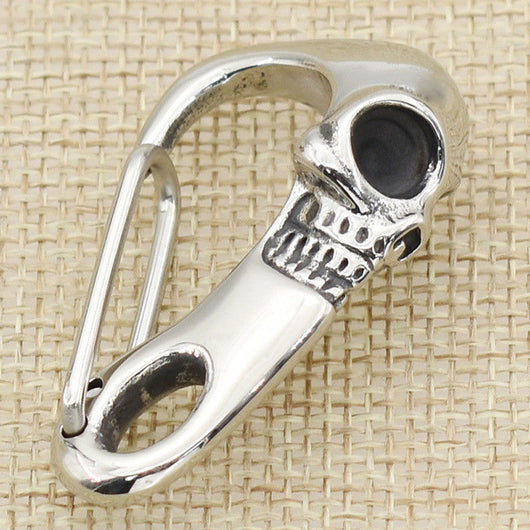 Llavero Calavera Titanio Acero Inoxidable con Mosquetón Personalizado