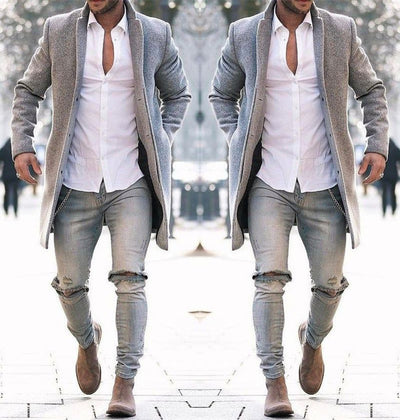 Abrigo Trinchera Largo para Hombre - Otoño e Invierno - Image 3