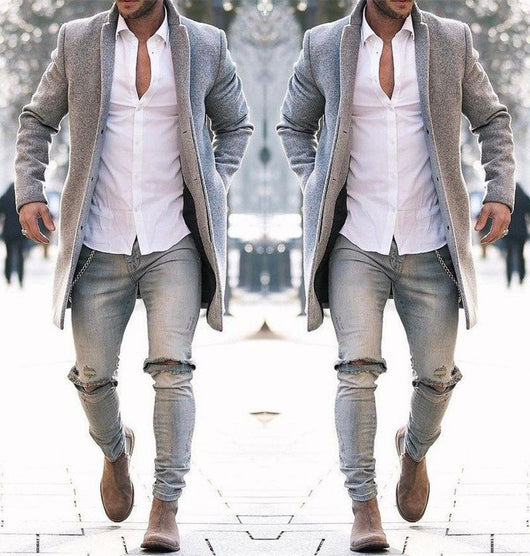 Abrigo Trinchera Largo para Hombre - Otoño e Invierno - Image 3