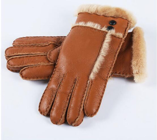 Guantes de Piel de Oveja Resistentes al Viento