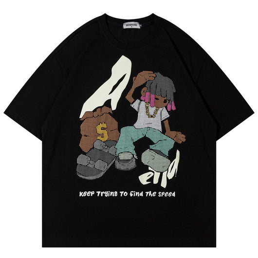 Playera Estampada con Diseño de Caricaturas para Hombre