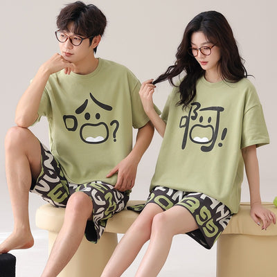 Pijama Corto Holgado para Pareja - Shorts Cómodos de Verano - Image 48
