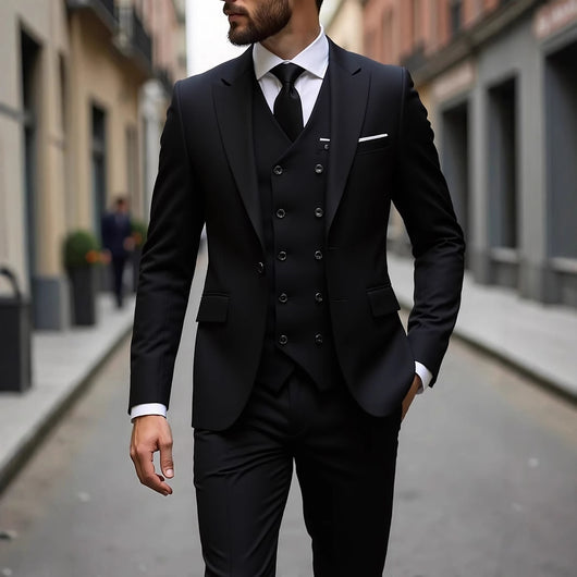 Traje de Negocios Tres Piezas Doble Botonadura para Hombre - Image 3