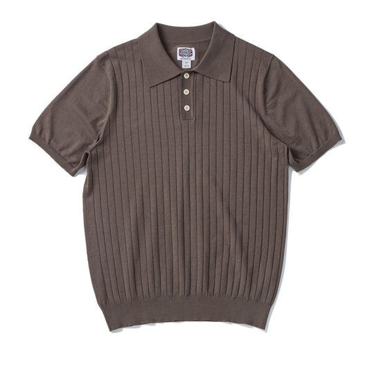 Polo de Seda Mulberry Italiano Premium Hombre - Cuello Solapa Retro Americano Rayas Tejidas - Image 7