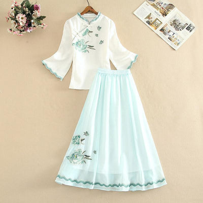 Traje Hanfu Modificado de Dos Piezas Estilo Hada para Mujer - Image 9