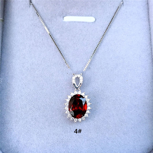 Colgante de Granate Mozambique Rojo Natural para Mujer - Image 4