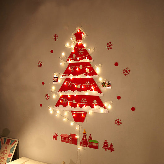 Árbol de Navidad DIY con Luces LED y Adornos Creativos de Pared - Image 8