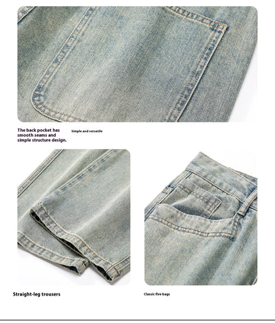 Jeans Rectos Teñidos Amarillo Barro para Hombre - Image 7