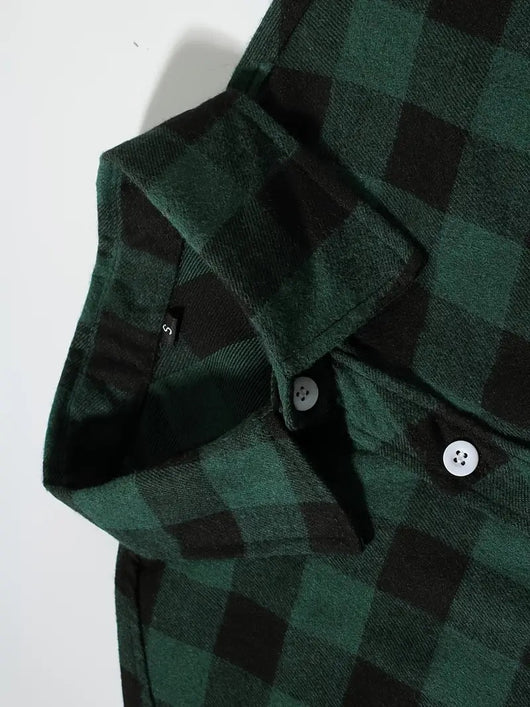 Camisa Cuadriculada Holgada de Polar para Hombre - Image 28