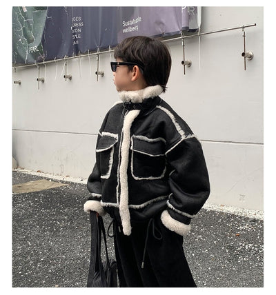 Chaqueta de Cuero para Niño con Forro Polar Acolchado - Abrigo de Otoño e Invierno - Image 15