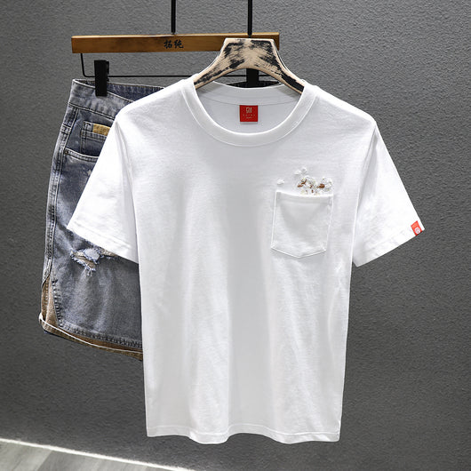 Playera Estilo Chino Manga Corta 100% Algodón para Hombre