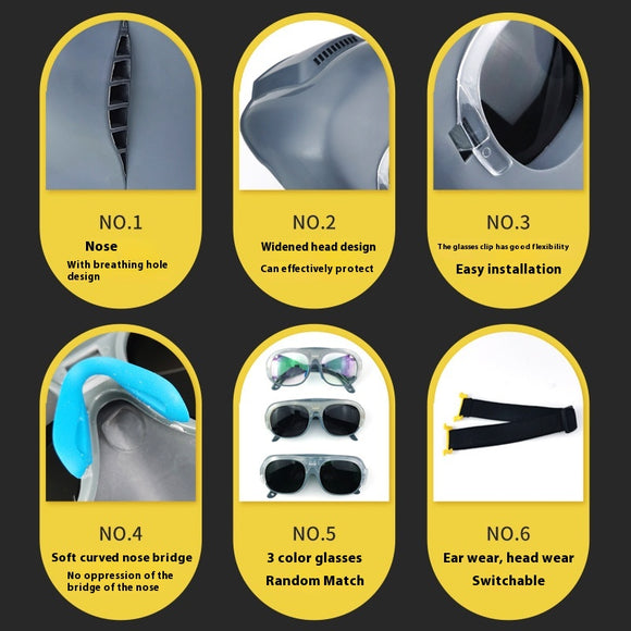 Máscara de Soldadura Abatible con Protección Radiante para Soldadura de Argón