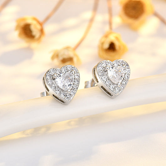 Aretes de Circonita Redonda con Montura de Cuatro Garras - Image 8