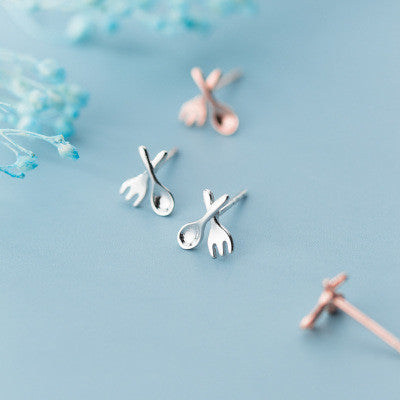 Aretes Cubiertos y Tenedor