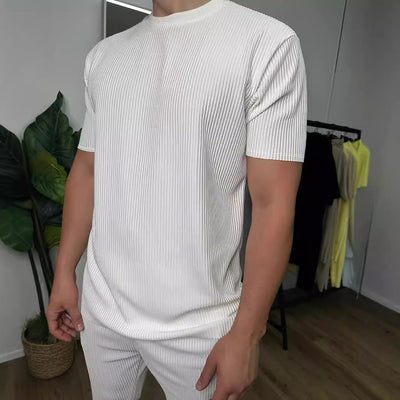 Conjunto Dos Piezas Slim Fit Cuello Redondo Manga Corta - Image 10