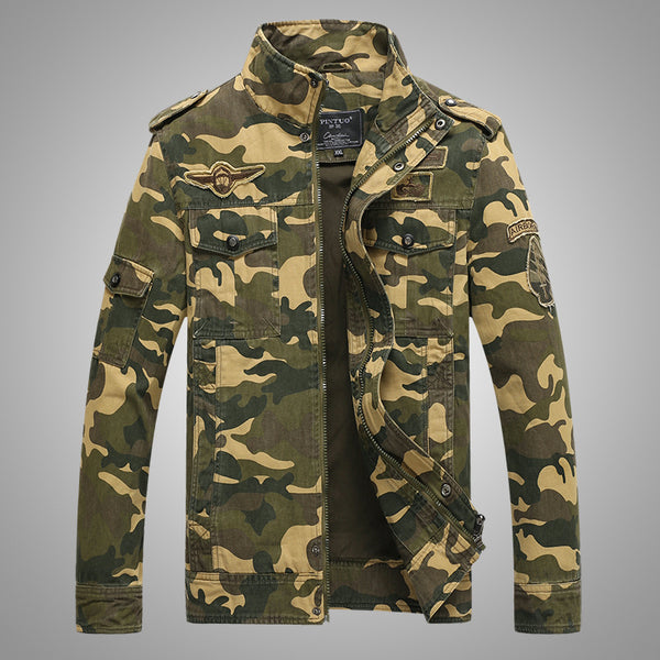 Chaqueta Denim Táctica con Camuflaje