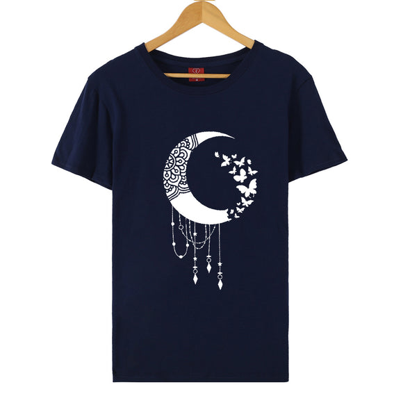 Playera Estampada con Personajes de Dibujos Animados en Inglés para Mujer