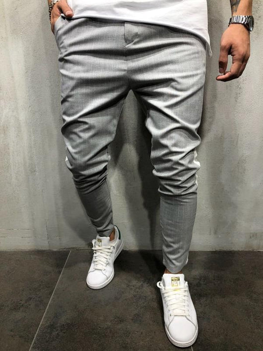 Pantalones Casuales para Hombre con Diseño de Rayas y Combinación de Colores - Image 7