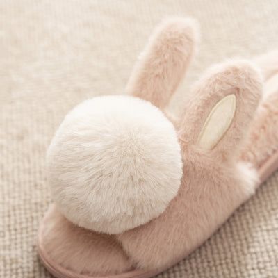 Pantuflas Cálidas de Conejo con Suela Gruesa y Forro Polar - Zapatos de Interior Acogedores - Image 5