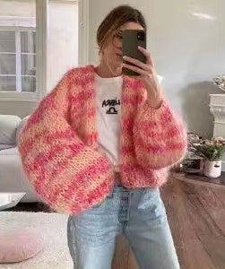 Cardigan Tejido Multicolor de Manga Larga para Mujer - Image 15