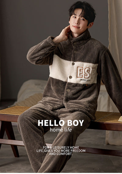 Pijama Talla Grande para Hombre de Manga Larga Cálido y Cómodo - Image 13