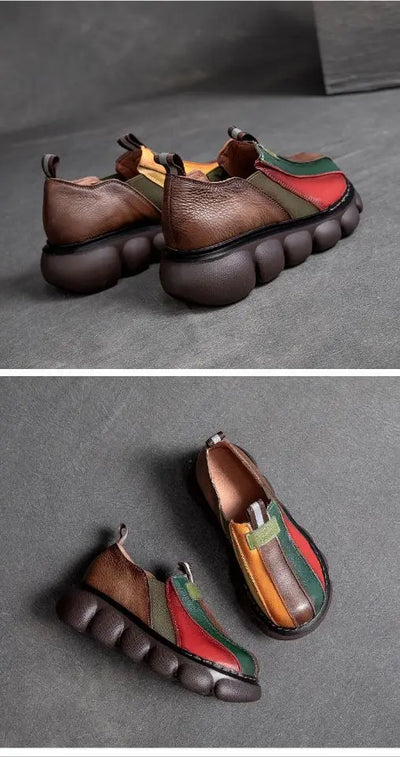 Zapatos Étnicos Bicolor con Suela Gruesa y Punta Redonda - Image 10