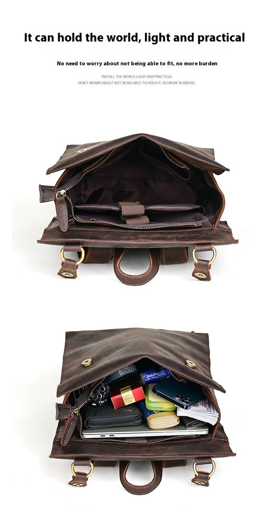 Mochila Vintage de Cuero Crazy Horse Grande para Hombre - Image 10