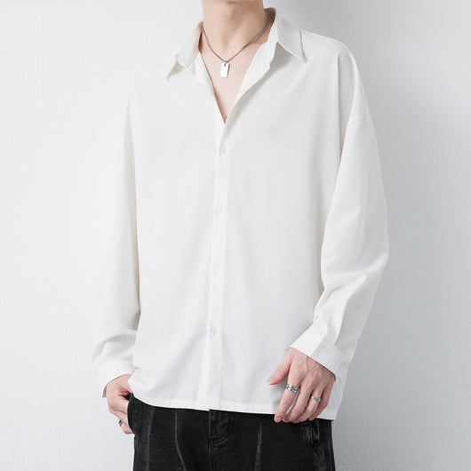 Camisa Negra Casual de Otoño con Cuello Mao y Mangas Largas - Image 14