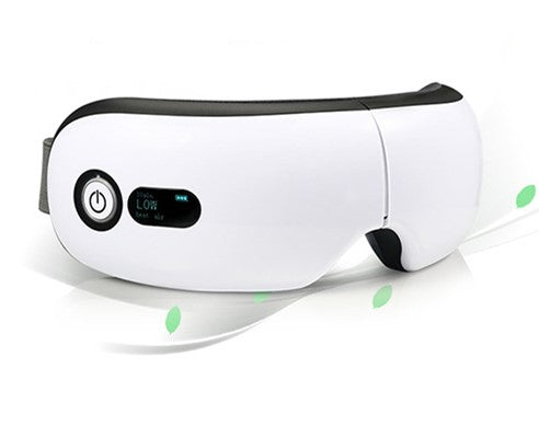 White Bluetooth Smart Eye Massager with vibration, hot compress, and airbag massage, featuring a foldable design. - Image 8