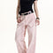 Pantalón Jeans Ancho Estilo Retro Flor de Cerezo
