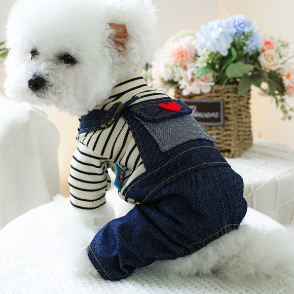 Pantalones Vaqueros Retro con Tirantes para Perros Pequeños y Medianos
